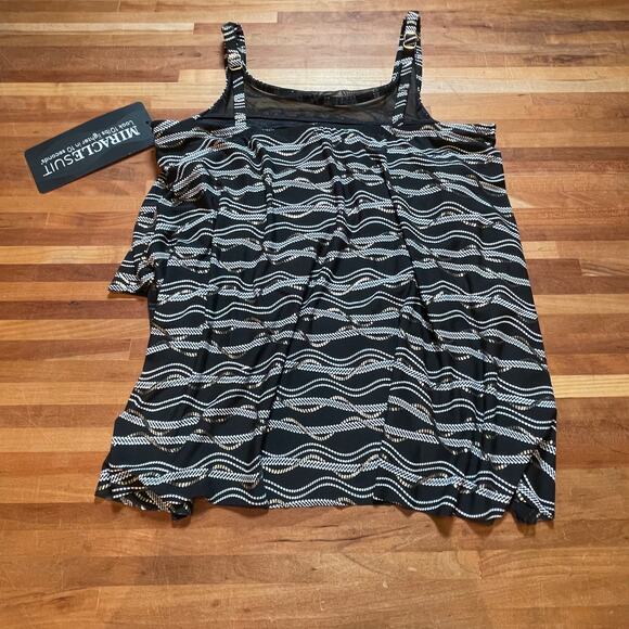 Miraclesuit Linked in Mirage Top Black/Multi 10 - Picture 6 of 9